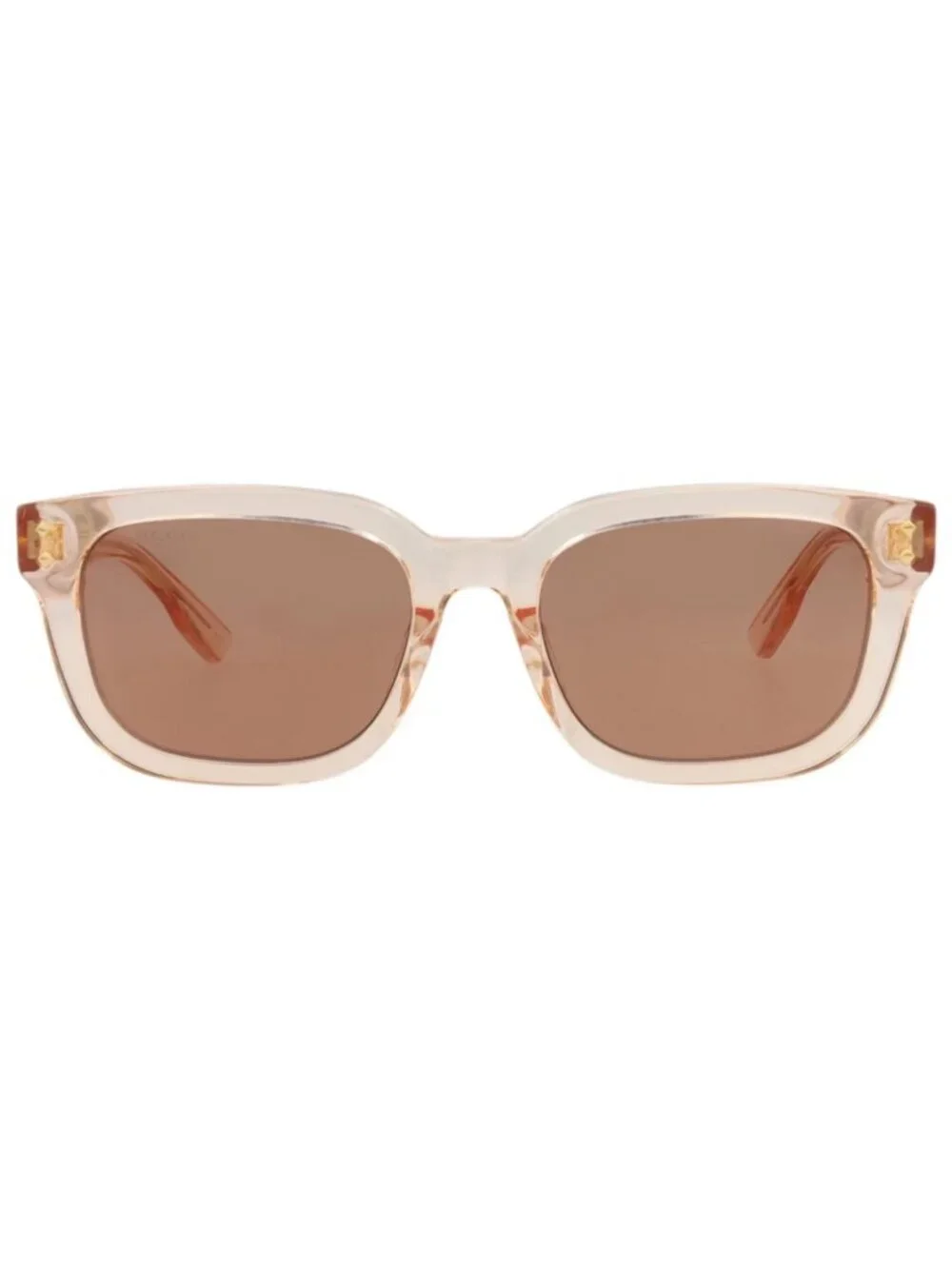 New Gucci Women's Sunglasses Square Rectangle Recycled Acetate Frame Orange Red